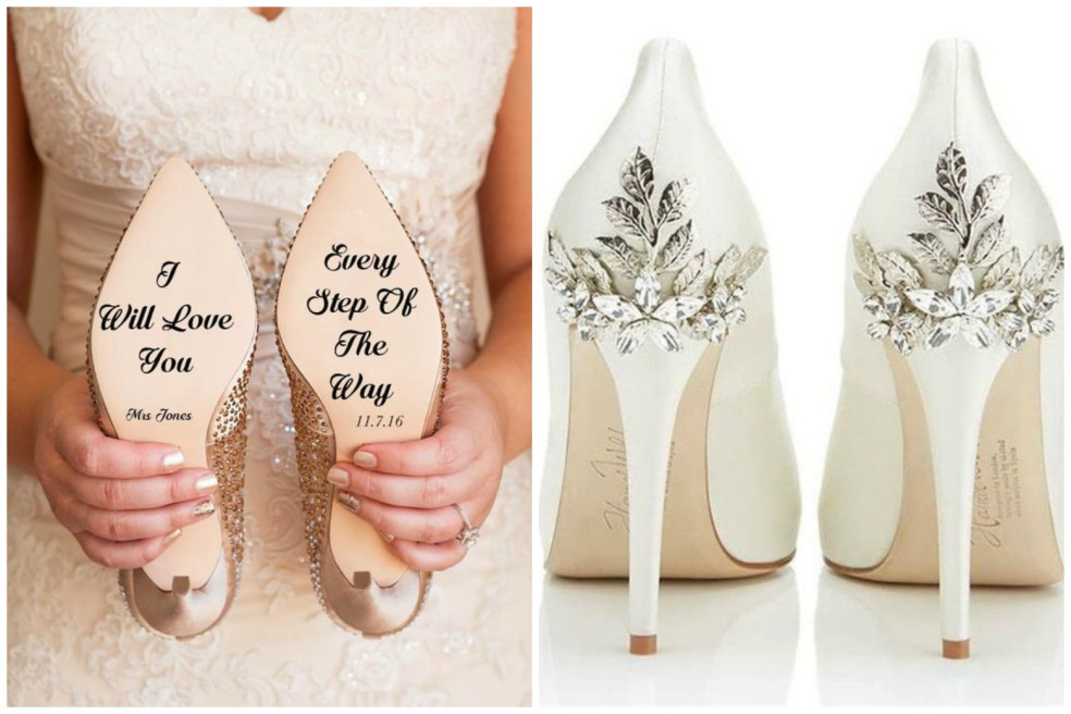 svadobné topánky s detailom