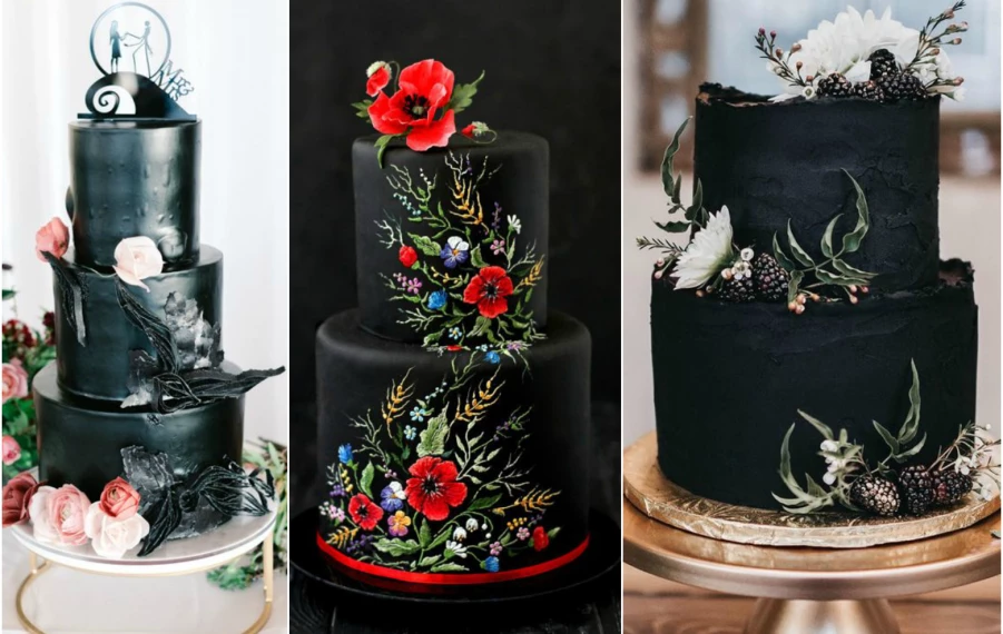 Čierna svadobná torta