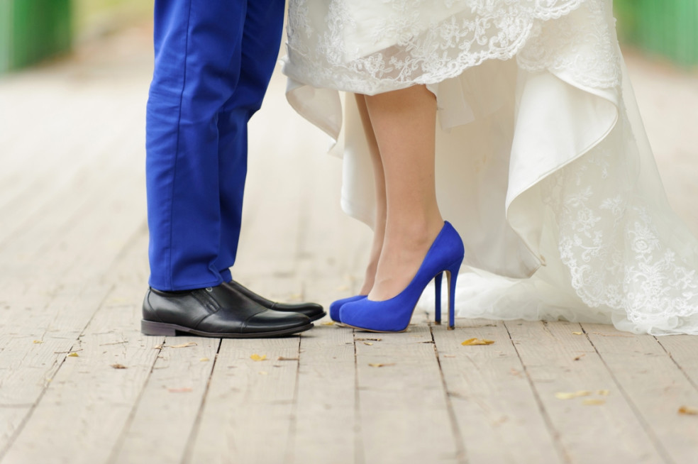 svadobné topánky modré