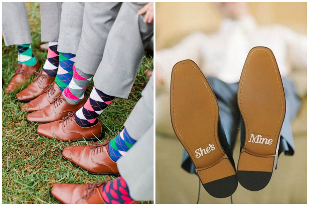 farebné svadobné ponožky