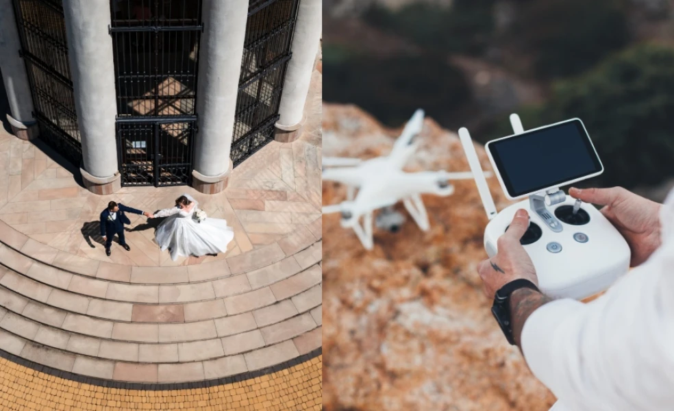 svadobné video s dronom