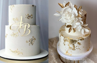 Zlatá svadobná torta s ohromnými detailmi: Luxus už na pohľad