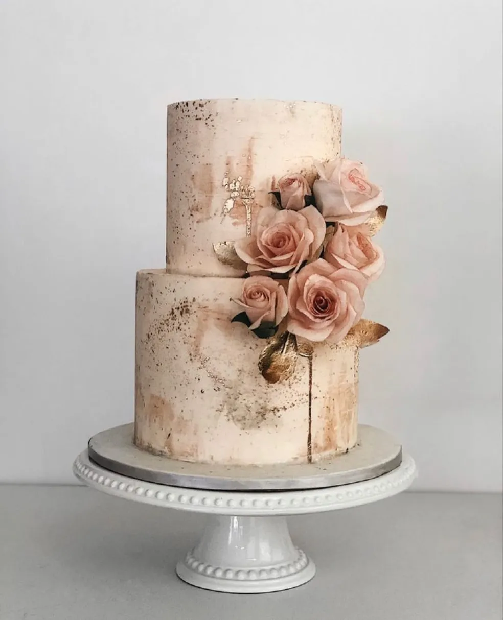svadobná torta rose gold