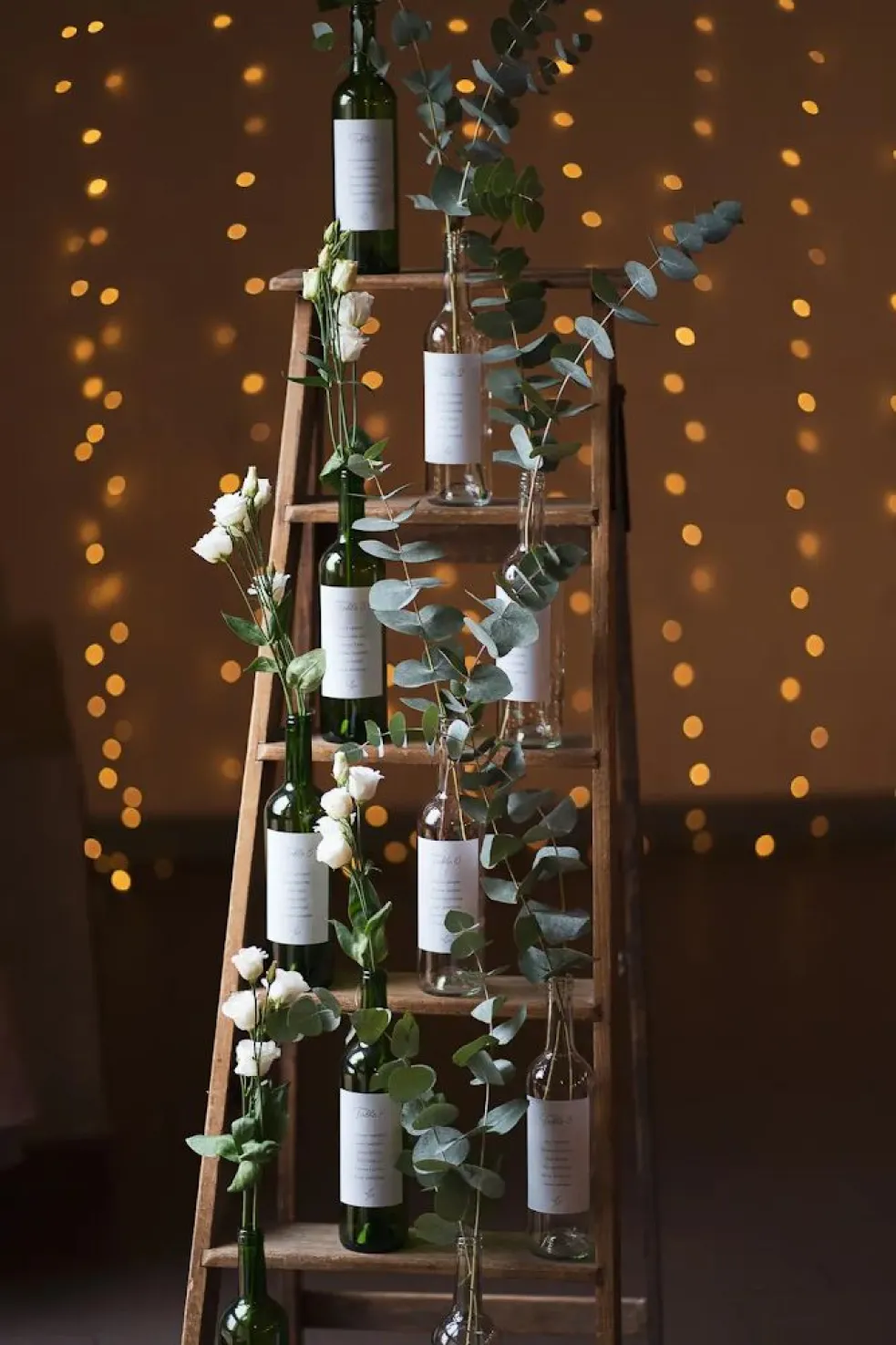 DIY svadobné dekorácie z fliaš