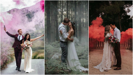 Svadobné fotografie s dymovou bombou: Tie jednoducho musíš mať!