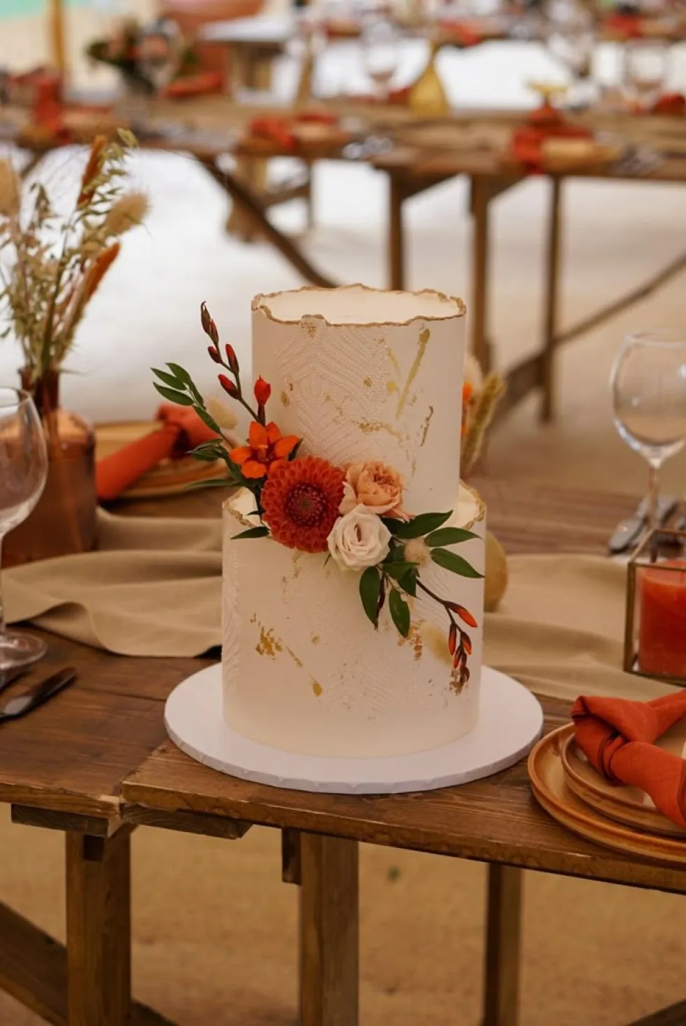 jesenná svadobná torta