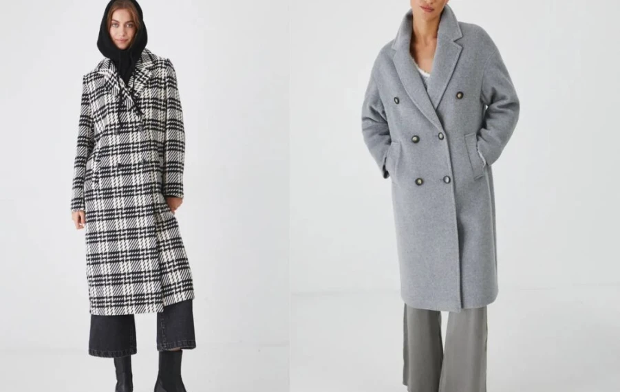 Žena v trendy jesennom kabáte z kolekcie MEDICINE
