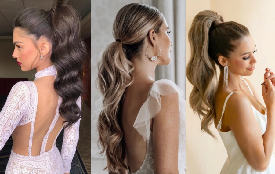 konský chvost ako svadobný účes