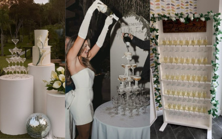 veža zo šampanského prosecco bar