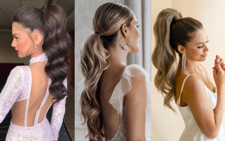 konský chvost ako svadobný účes