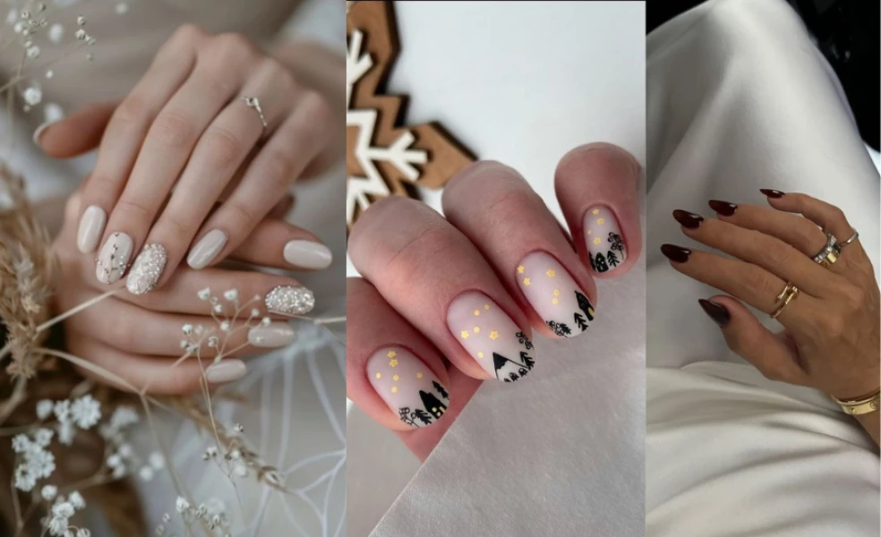 svadobná manikúra vianočná