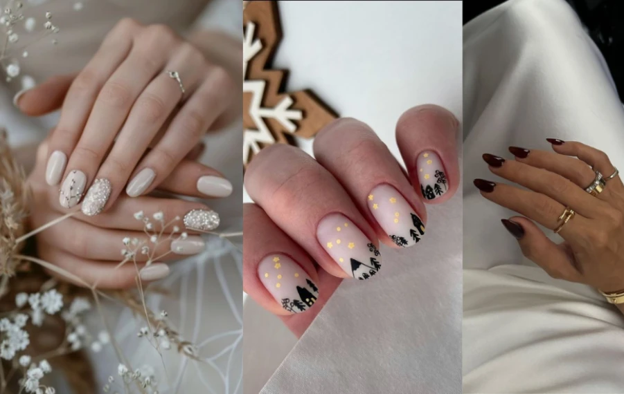 svadobná manikúra vianočná