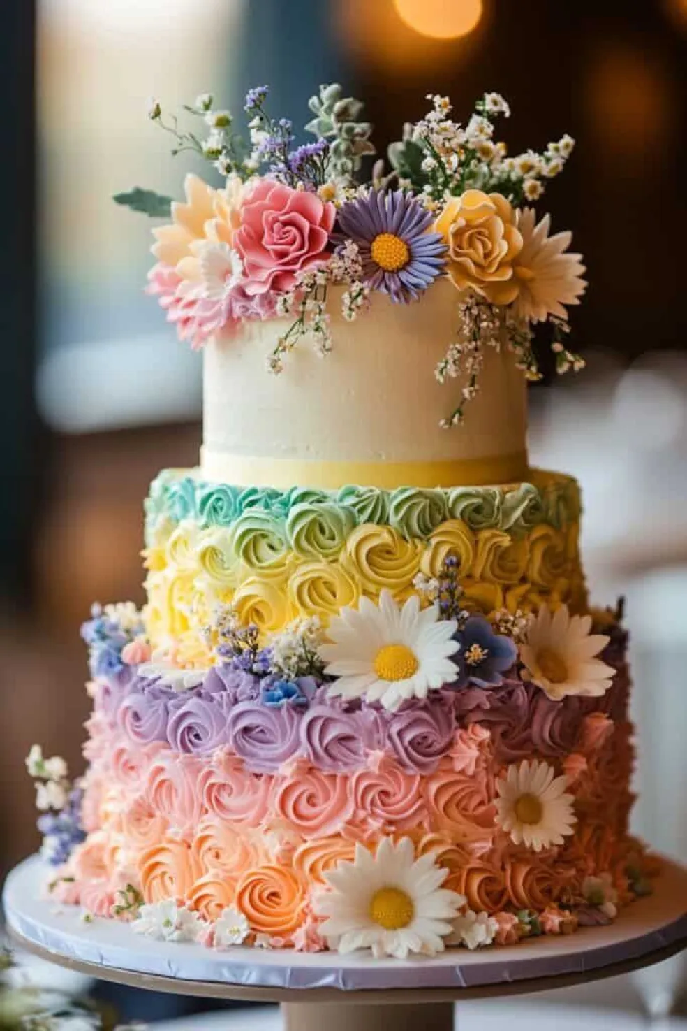 farebná svadobná torta