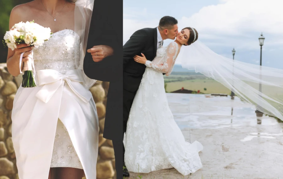 svadobne saty vlecka alebo zavoj nevesta