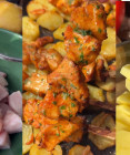 Kuřecí špízy v troubě s bramborami: Šťavnatý recept s jogurtovou marinádou